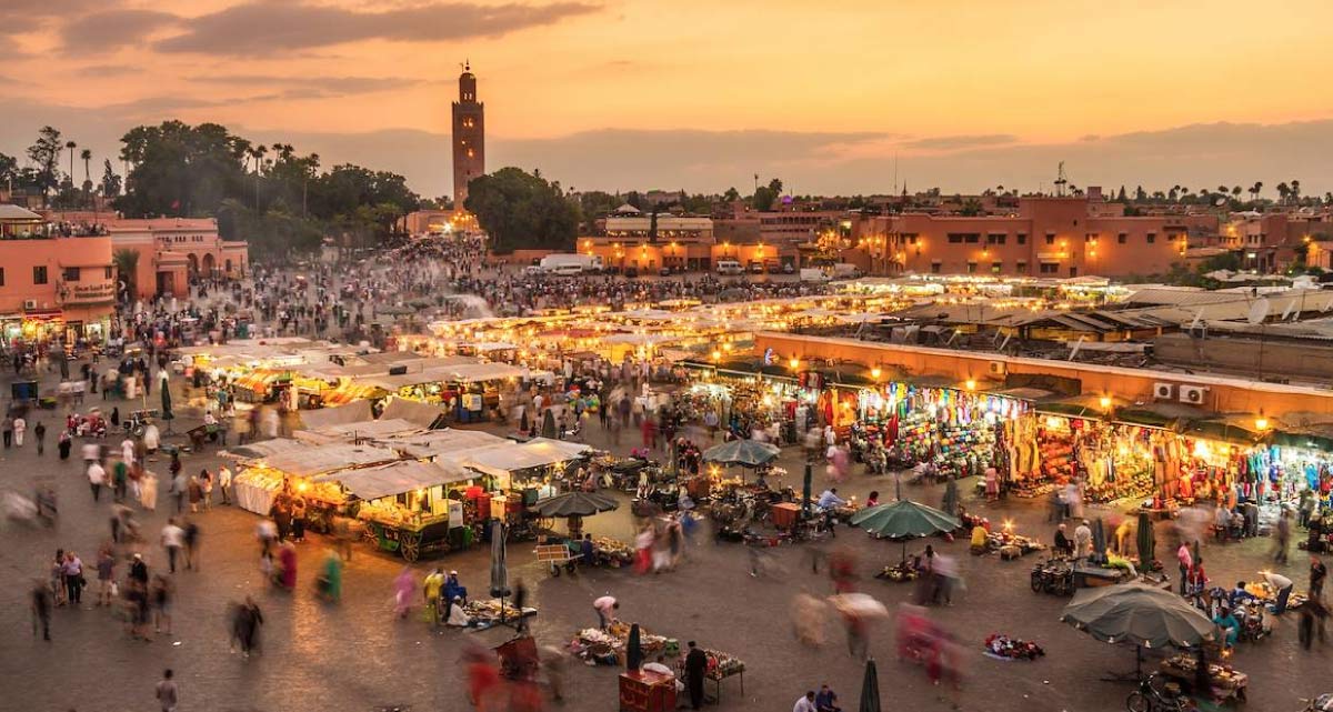 Jemaa El Fna, the famous square of Marrakech